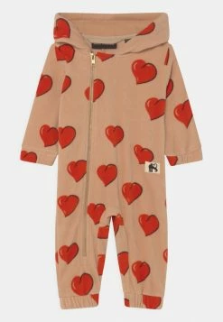 Mini Rodini HEARTS ONESIE - Jumpsuit - Beige