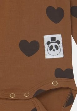 Mini Rodini HEARTS WRAP UNISEX - Body - Brown -Mini Rodini shop 1f22dde9ba984ecea1871a66669a73f1
