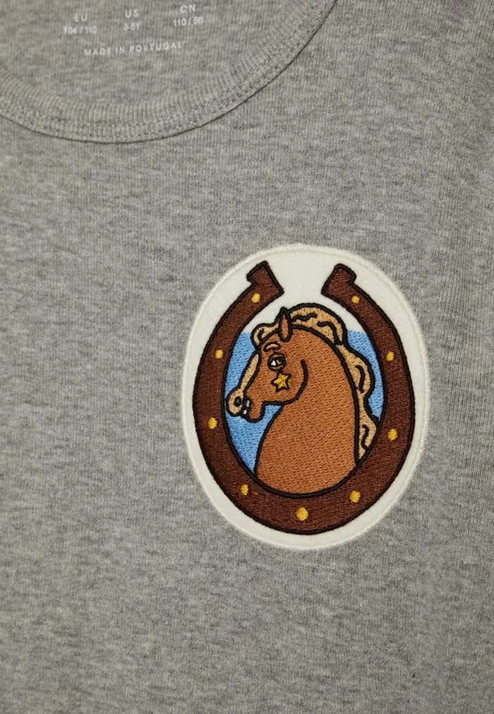 HORSES PATCH UNISEX - Long sleeved top - grey melange Mini Rodini HORSES PATCH UNISEX - Long Sleeved Top - Grey Melange -Mini Rodini shop 31f7da94f1df417eab086487e7a70df6