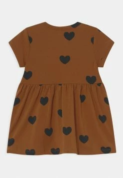 Mini Rodini HEARTS DRESS - Jersey Dress - Brown 3 Mini Rodini HEARTS DRESS - Jersey Dress - Brown -Mini Rodini shop 3775339adaf046518baa475c635004da