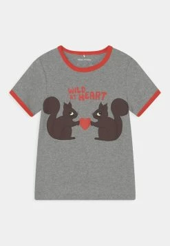 Mini Rodini WILD AT HEART TEE UNISEX - Print T-shirt - Grey Melange