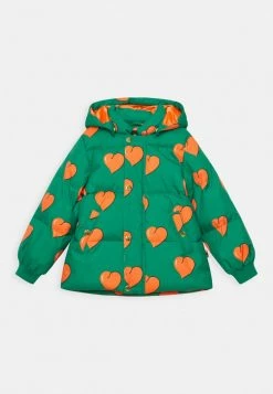 Mini Rodini HEARTS PUFFER UNISEX - Winter Jacket - Green