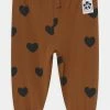 Mini Rodini HEARTS TROUSERS UNISEX - Trousers - Brown -Mini Rodini shop 52ff93c4389747e2918053f551f9543e