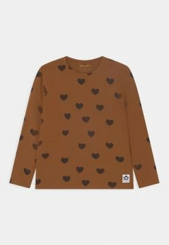 Mini Rodini BASIC HEARTS TEE UNISEX - Long Sleeved Top - Brown