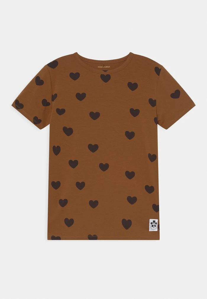 HEARTS TEE UNISEX - Print T-shirt - brown Mini Rodini HEARTS TEE UNISEX - Print T-shirt - Brown -Mini Rodini shop 5cc7573fca4f4d389f0e13e37491a928