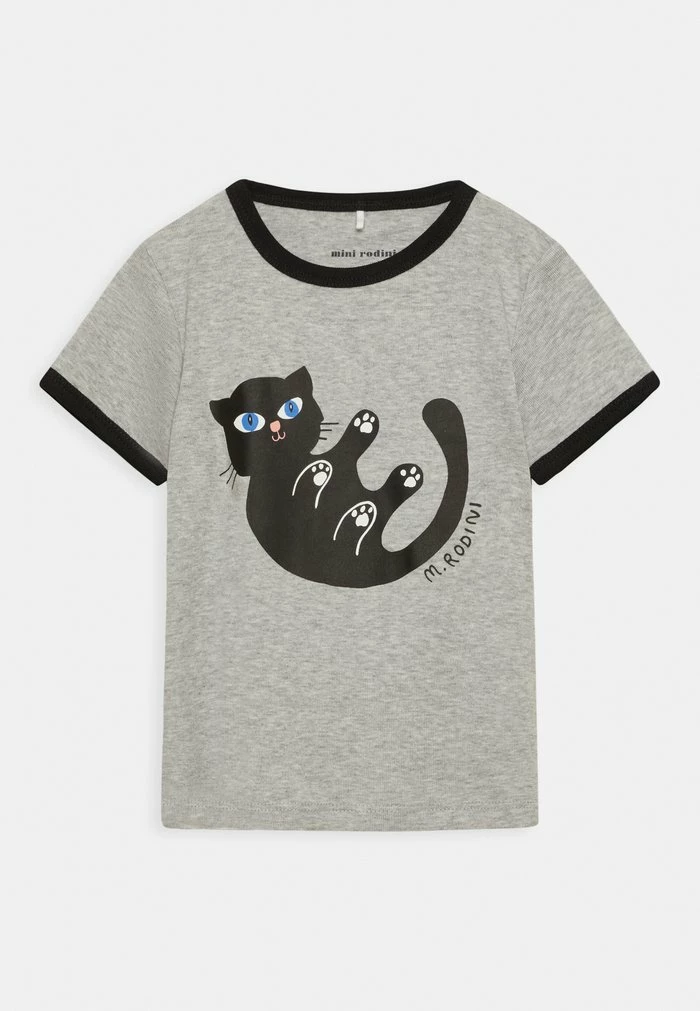 BABY CAT TEE UNISEX - Print T-shirt - grey melange Mini Rodini BABY CAT TEE UNISEX - Print T-shirt - Grey Melange -Mini Rodini shop 5f6e403260da4db092f5b0501cb190d4