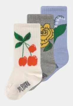 Mini Rodini CHERRY UNISEX 3 PACK - Socks - Grey White Blue