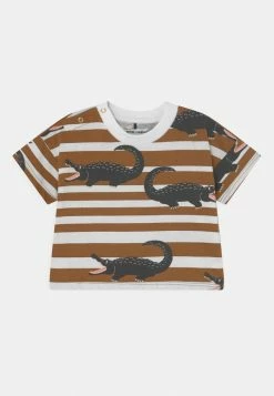 Mini Rodini CROCODILES TEE UNISEX - Print T-shirt - Brown