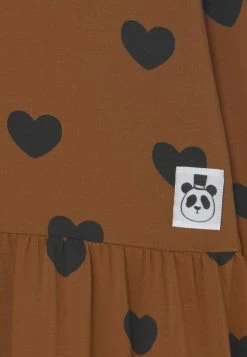 Mini Rodini HEARTS DRESS - Jersey Dress - Brown -Mini Rodini shop 74e430ec65bd44c0975021bb43593a86