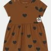 Mini Rodini HEARTS DRESS - Jersey Dress - Brown