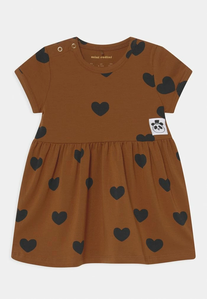 HEARTS DRESS - Jersey dress - brown Mini Rodini HEARTS DRESS - Jersey Dress - Brown -Mini Rodini shop 9abd1311135c4520a394310d6ce1ee58
