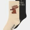 Mini Rodini HIKE DEER 2 PACK UNISEX - Socks - Black -Mini Rodini shop ae269c5cc2144ae5ae195e3eebf46541