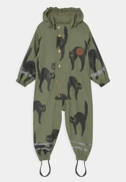 Mini Rodini CATZ RAIN OVERALL UNISEX - Snowsuit - Green