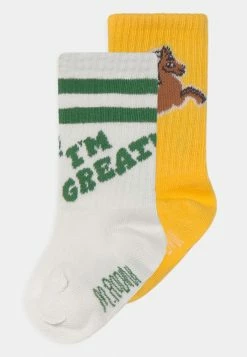 Mini Rodini I AM GREAT UNISEX 2 PACK - Socks - White Yellow
