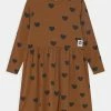 Mini Rodini HEARTS DRESS - Jersey Dress - Brown
