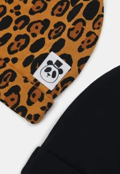 Mini Rodini BASIC LEOPARD BEANIE UNISEX 2 PACK - Beanie - Black/multicolor -Mini Rodini shop c78f6d8599f34c2097c4ff84450cde8f