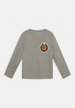 Mini Rodini HORSES PATCH UNISEX - Long Sleeved Top - Grey Melange