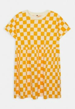 Mini Rodini CHESS CHECK DRESS - Jersey Dress - Orange
