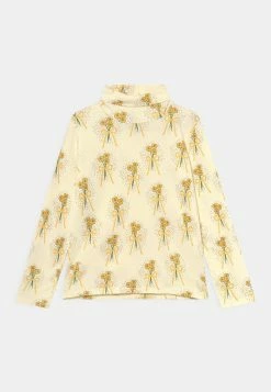 Mini Rodini WINTERFLOWERS TURTLENECK TEE UNISEX - Long Sleeved Top - Yellow