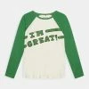 Mini Rodini I AM GREAT RAGLAN UNISEX - Long Sleeved Top - Green -Mini Rodini shop d6f583e9116643b181d7455ca064dbe3