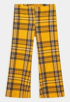 Mini Rodini CHECK FLARED TROUSERS - Leggings - Trousers - Yellow